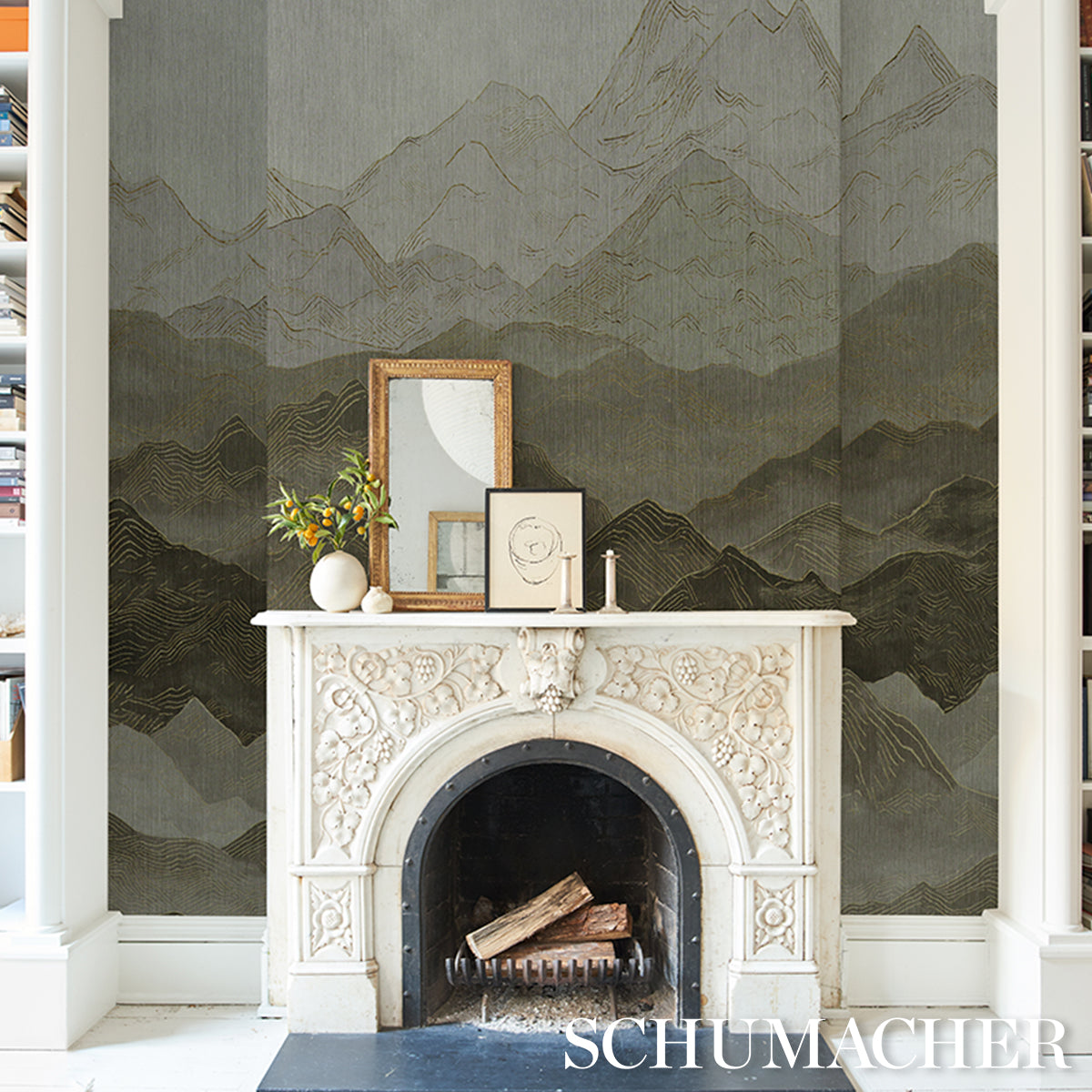 SCHUMACHER  TEXTURED & WOVEN WALLCOVERINGS ATMOSPHERIC LANDSCAPE PANEL SET   Misty Mountains   - 5016530