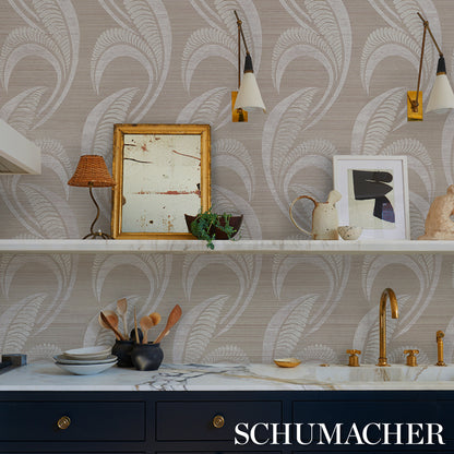 SCHUMACHER  TEXTURED & WOVEN WALLCOVERINGS BANANA LEAF SISAL   SILVER   - 5016551