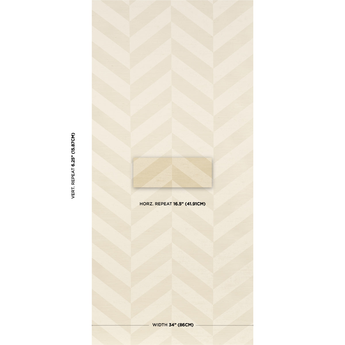 SCHUMACHER  TEXTURED & WOVEN WALLCOVERINGS STAGGERED CHEVRON SISAL   IVORY   - 5016560