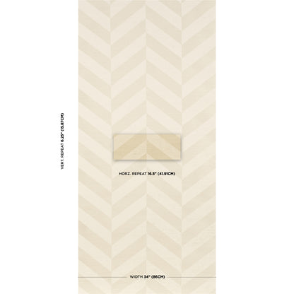 SCHUMACHER  TEXTURED & WOVEN WALLCOVERINGS STAGGERED CHEVRON SISAL   IVORY   - 5016560