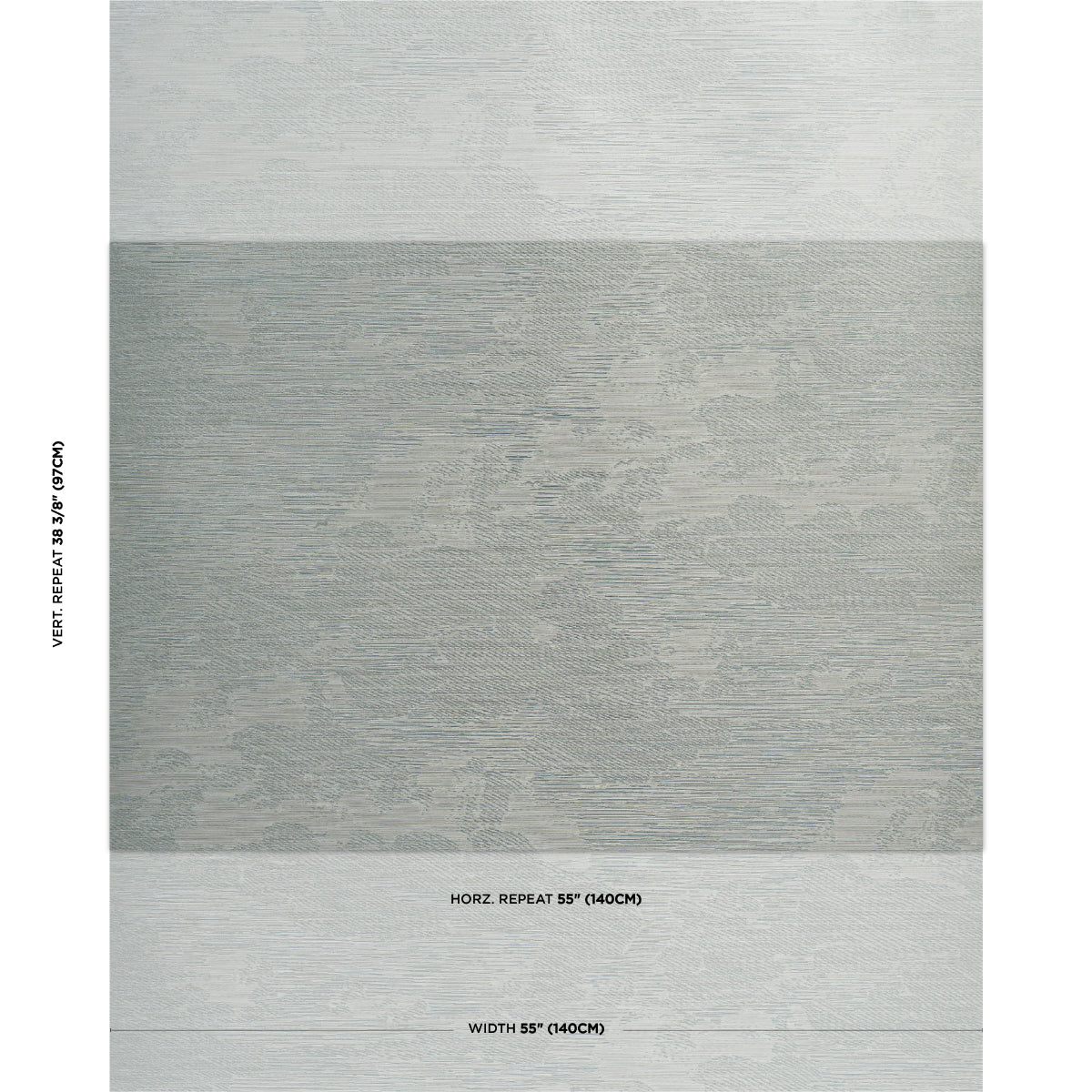 Grey textured woven wallcovering with light bands at the top and bottom and a darker middle band, in a modern minimalist style.