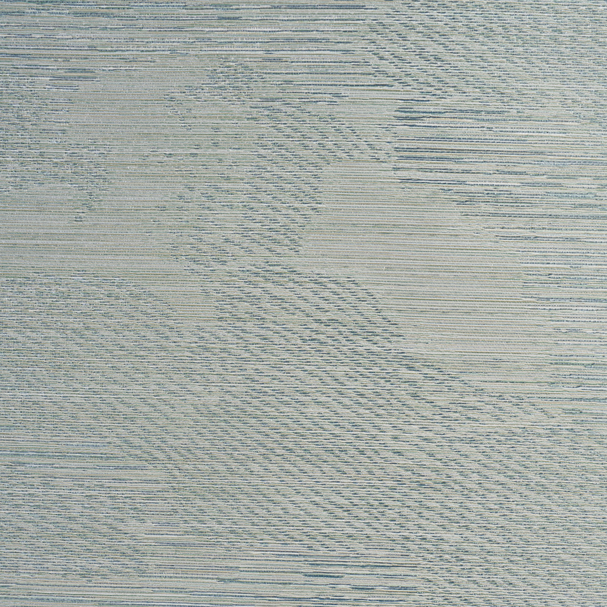 Light blue and beige woven rug with subtle horizontal striped, cloud-like pattern and soft textured surface.