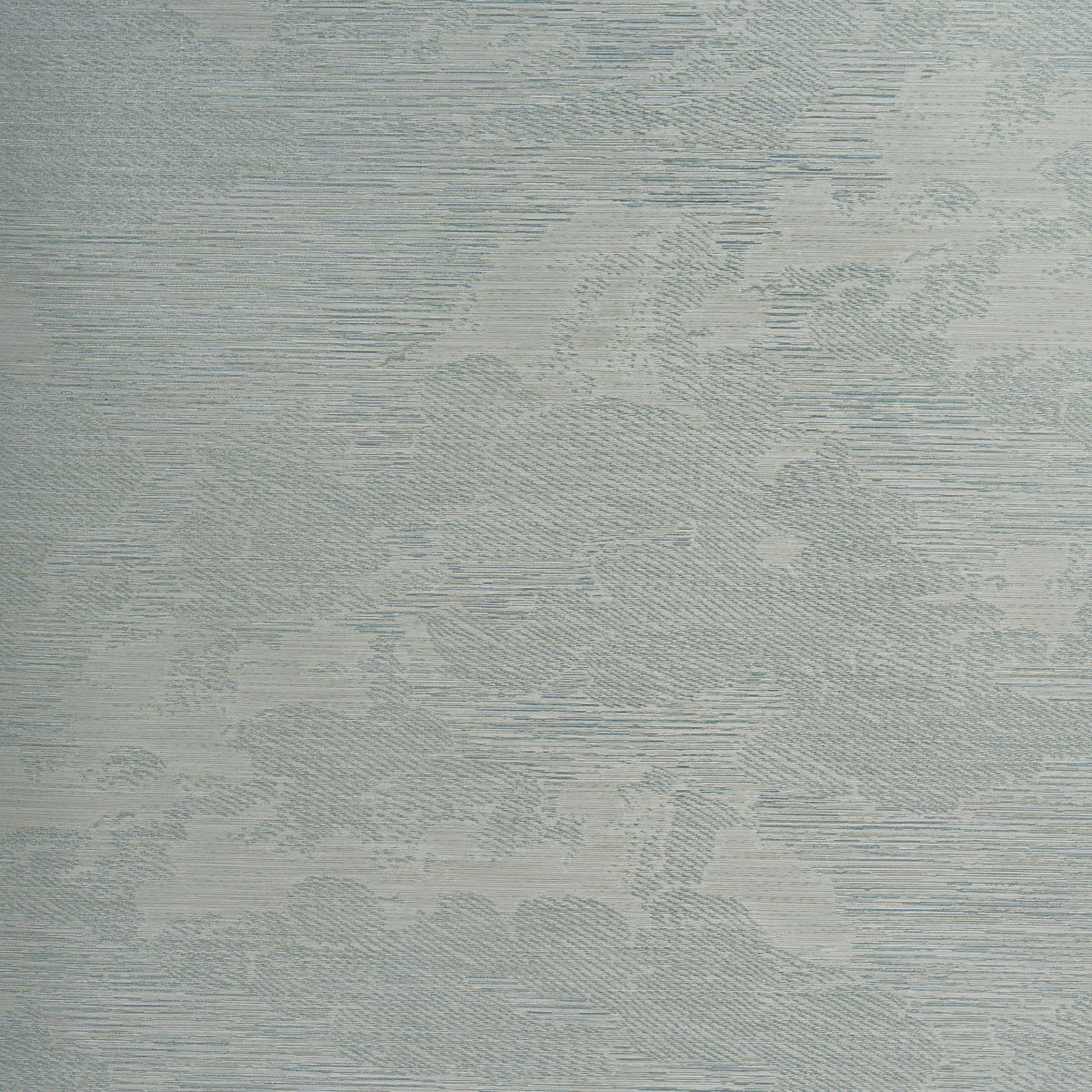 Pale blue-gray damask wallcovering with subtle floral jacquard texture.