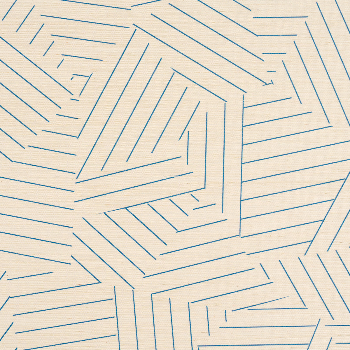 SCHUMACHER  TEXTURED & WOVEN WALLCOVERINGS DECONSTRUCTED STRIPE SISAL   COBALT   - 5016581