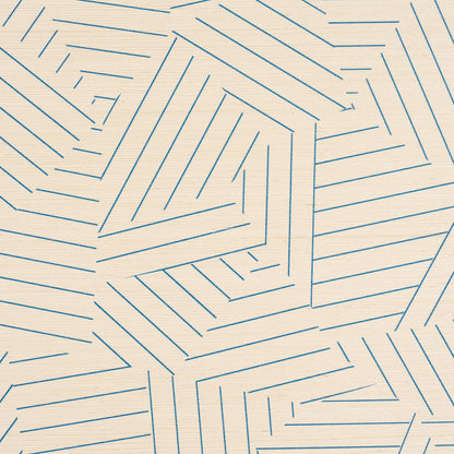 SCHUMACHER  TEXTURED & WOVEN WALLCOVERINGS DECONSTRUCTED STRIPE SISAL   COBALT   - 5016581