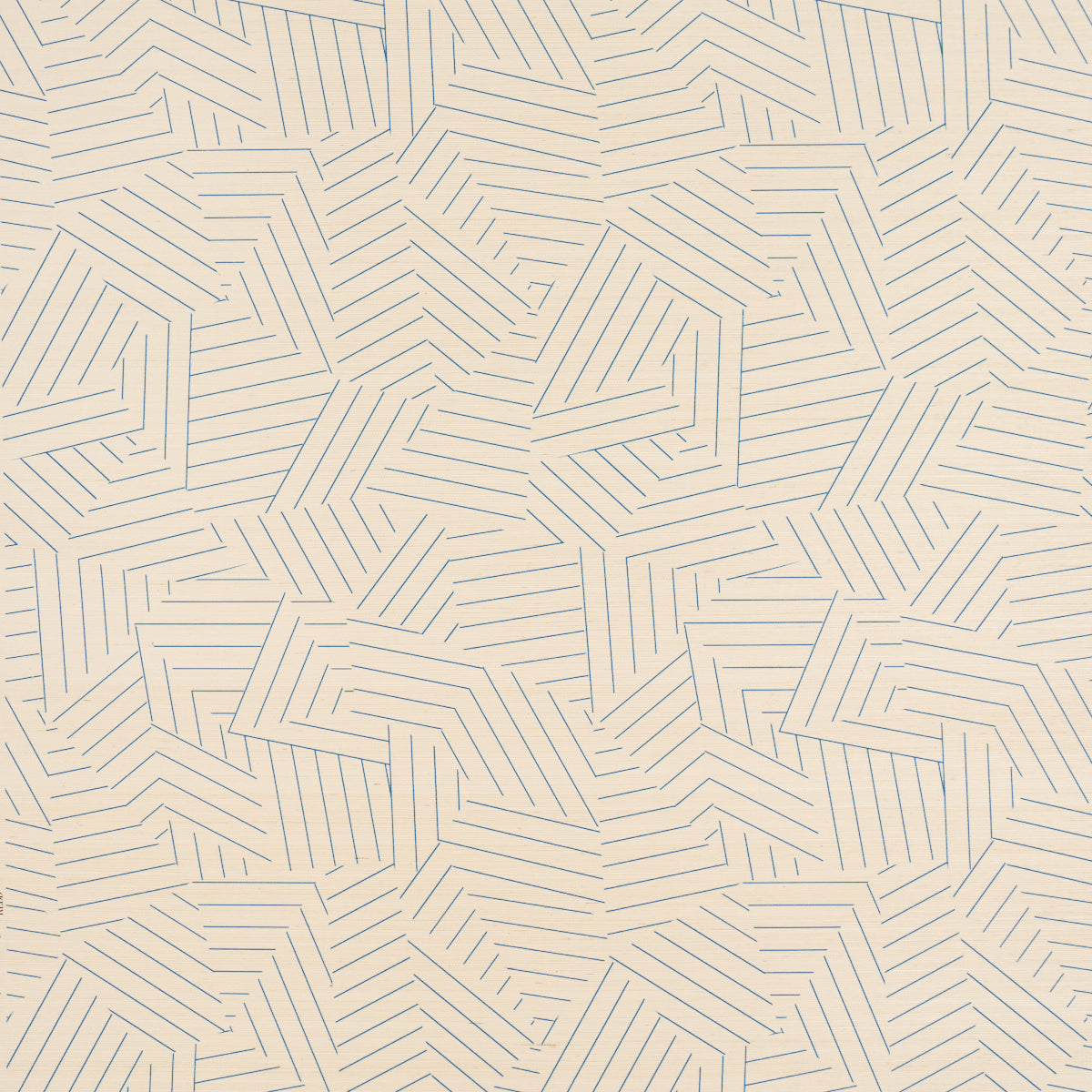 SCHUMACHER  TEXTURED & WOVEN WALLCOVERINGS DECONSTRUCTED STRIPE SISAL   COBALT   - 5016581