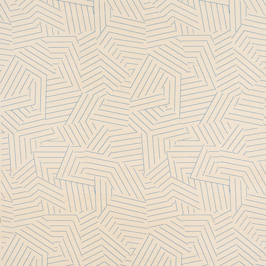 SCHUMACHER  TEXTURED & WOVEN WALLCOVERINGS DECONSTRUCTED STRIPE SISAL   COBALT   - 5016581