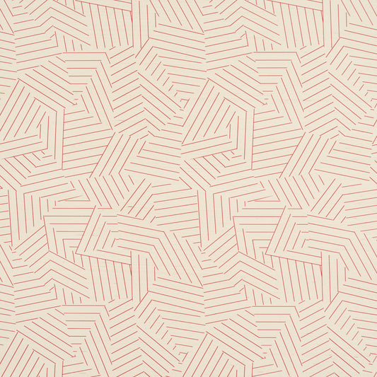 SCHUMACHER  TEXTURED & WOVEN WALLCOVERINGS DECONSTRUCTED STRIPE SISAL   RED   - 5016582