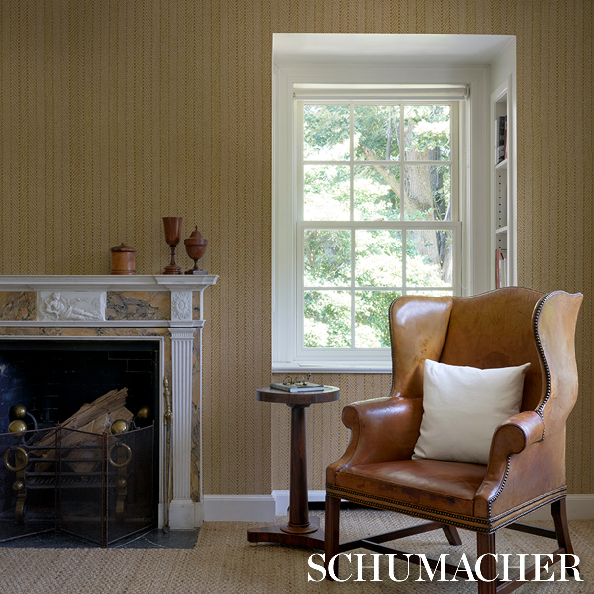 SCHUMACHER  TEXTURED & WOVEN WALLCOVERINGS ZIG ZAG PAPERWEAVE   SESAME   - 5016600