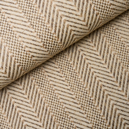 SCHUMACHER  TEXTURED & WOVEN WALLCOVERINGS ZIG ZAG PAPERWEAVE   FLAX   - 5016601