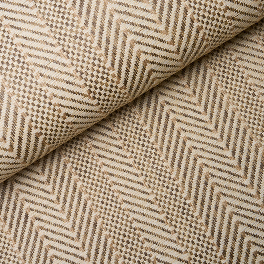 SCHUMACHER  TEXTURED & WOVEN WALLCOVERINGS ZIG ZAG PAPERWEAVE   FLAX   - 5016601
