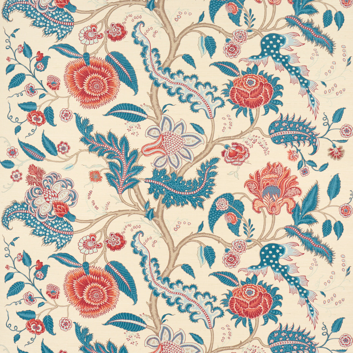 SCHUMACHER  PERENNIAL FAVORITES SINHALA SISAL   ROUGE , INDIGO   - 5016691