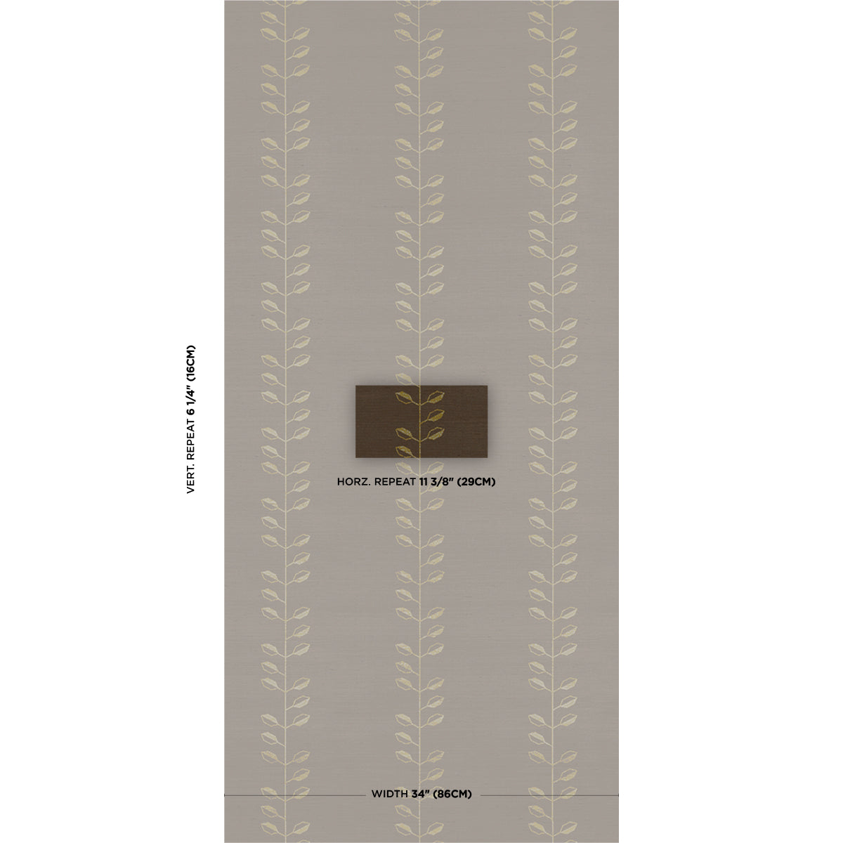 SCHUMACHER  PERENNIAL FAVORITES GEO LEAF SISAL   METALLIC GOLD , SEPIA   - 5016701