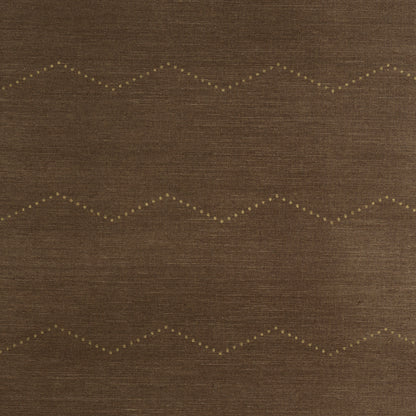 Dark brown textured sisal fabric with pale rivet stripe pattern, suitable for upholstery or drapery.