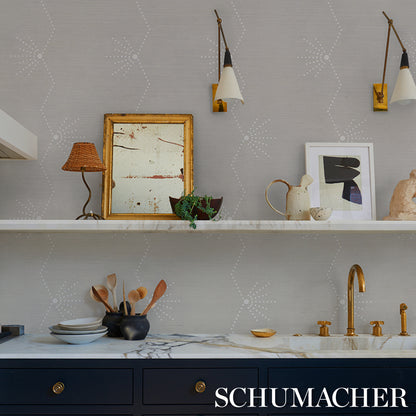 SCHUMACHER  TEXTURED & WOVEN WALLCOVERINGS ROY??RE STRIPE SISAL   DOVE   - 5016720