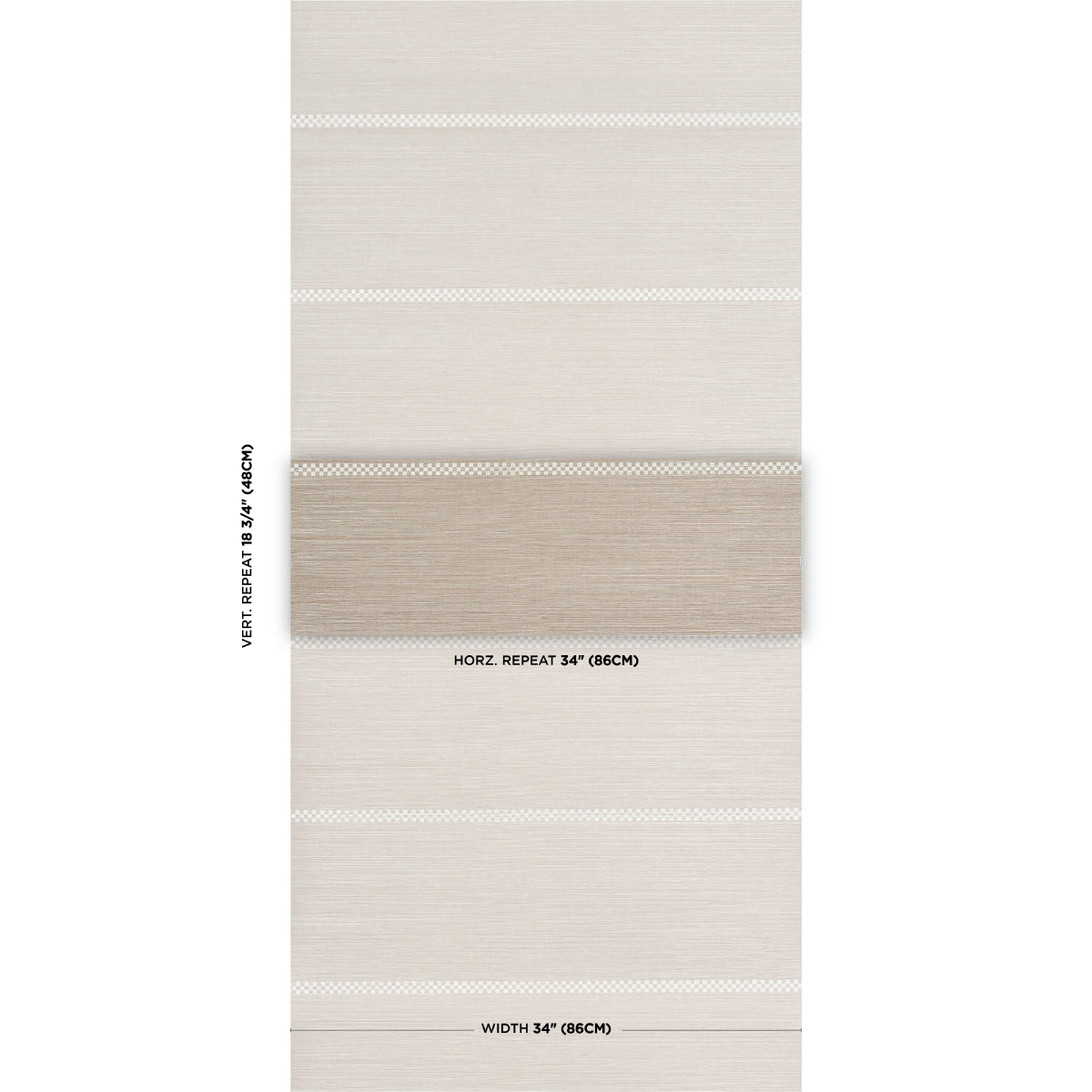 SCHUMACHER  PERENNIAL FAVORITES CHECKERED STRIPE SISAL   FLAX   - 5016750