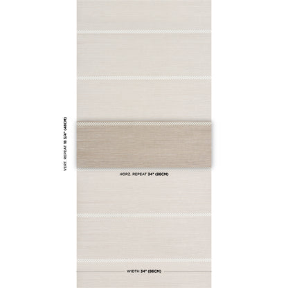 SCHUMACHER  PERENNIAL FAVORITES CHECKERED STRIPE SISAL   FLAX   - 5016750