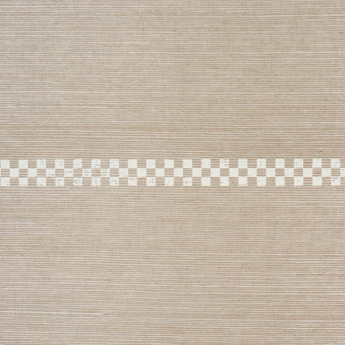 SCHUMACHER  PERENNIAL FAVORITES CHECKERED STRIPE SISAL   FLAX   - 5016750