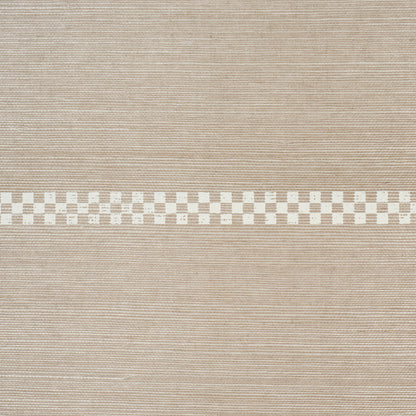 SCHUMACHER  PERENNIAL FAVORITES CHECKERED STRIPE SISAL   FLAX   - 5016750