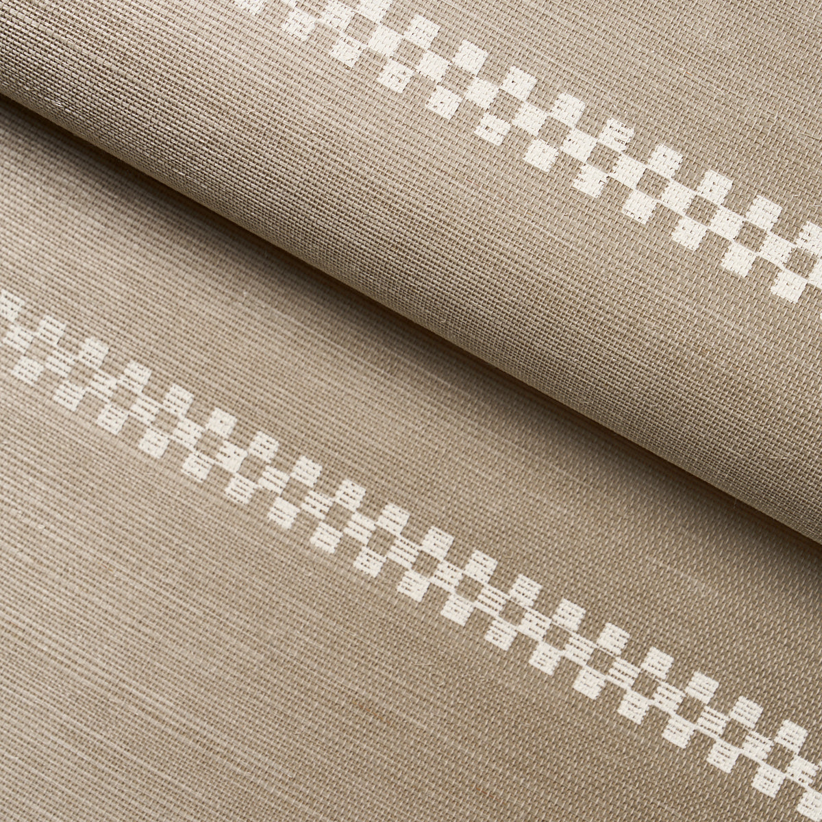 SCHUMACHER  PERENNIAL FAVORITES CHECKERED STRIPE SISAL   FLAX   - 5016750