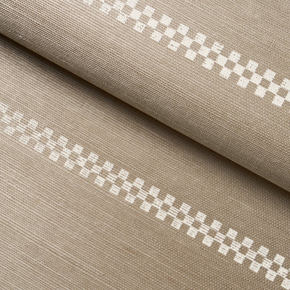 SCHUMACHER  PERENNIAL FAVORITES CHECKERED STRIPE SISAL   FLAX   - 5016750