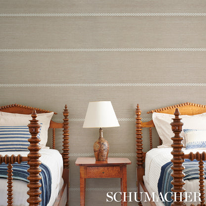 SCHUMACHER  PERENNIAL FAVORITES CHECKERED STRIPE SISAL   FLAX   - 5016750