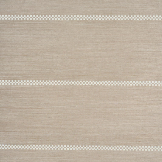 SCHUMACHER  PERENNIAL FAVORITES CHECKERED STRIPE SISAL   FLAX   - 5016750