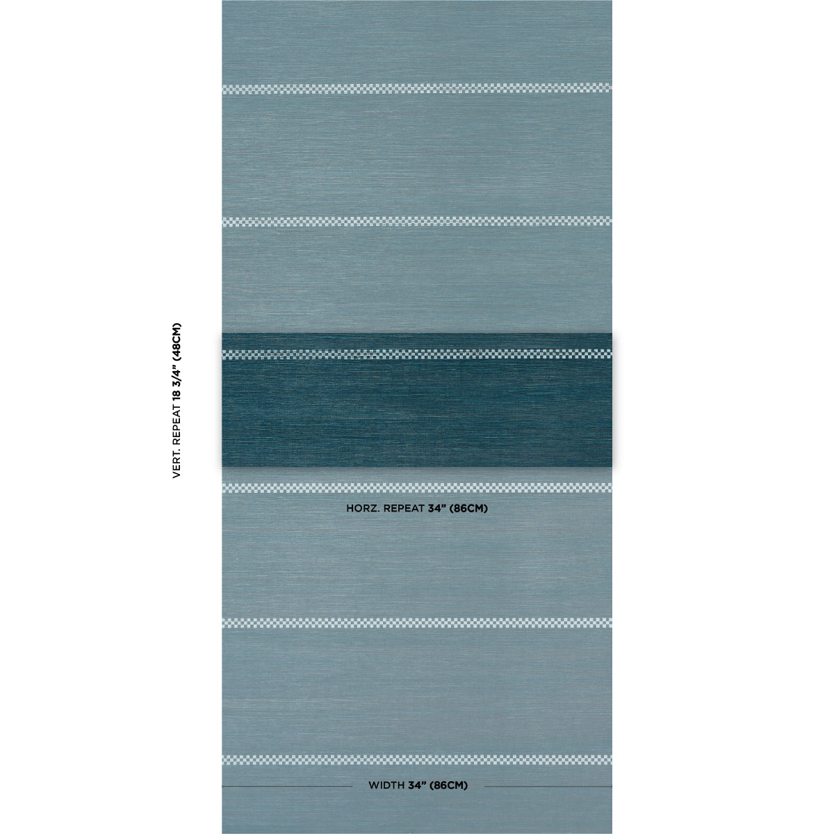 SCHUMACHER  TEXTURED & WOVEN WALLCOVERINGS CHECKERED STRIPE SISAL   PEACOCK   - 5016752