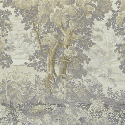 Three-panel wallpaper set featuring a forest motif with trees and foliage in oyster forest tones.
