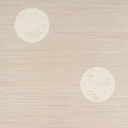 Beige textured backdrop with two distressed white circles; minimalist geometric wallpaper or fabric print.