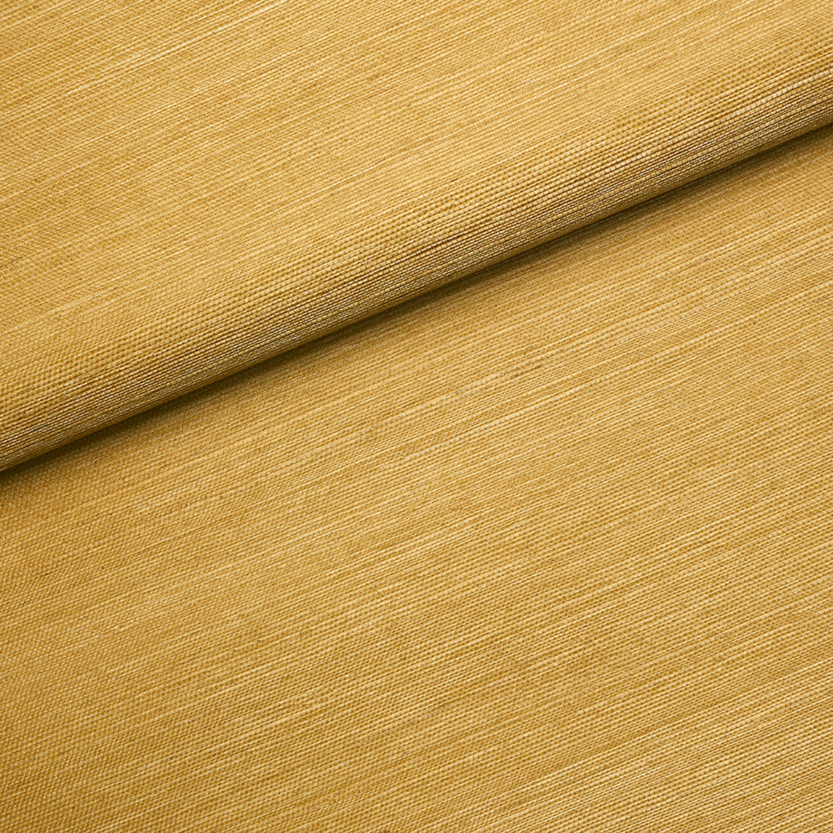 Golden beige wallpaper with a fine weave texture and soft sheen.