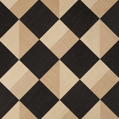 Backdrop fabric featuring a diamond checkerboard pattern in light beige and espresso tones.