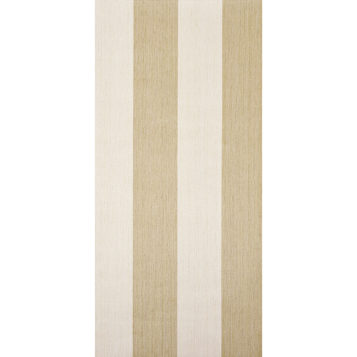 Beige and cream striped wallpaper swatch with subtle linen texture, vertical stripe design.