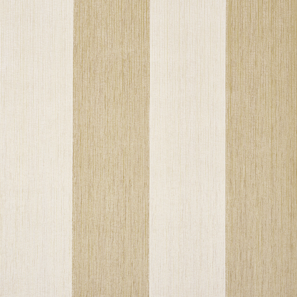 Vertical striped wallpaper in cream, beige and tan tones with a subtle textured weave.