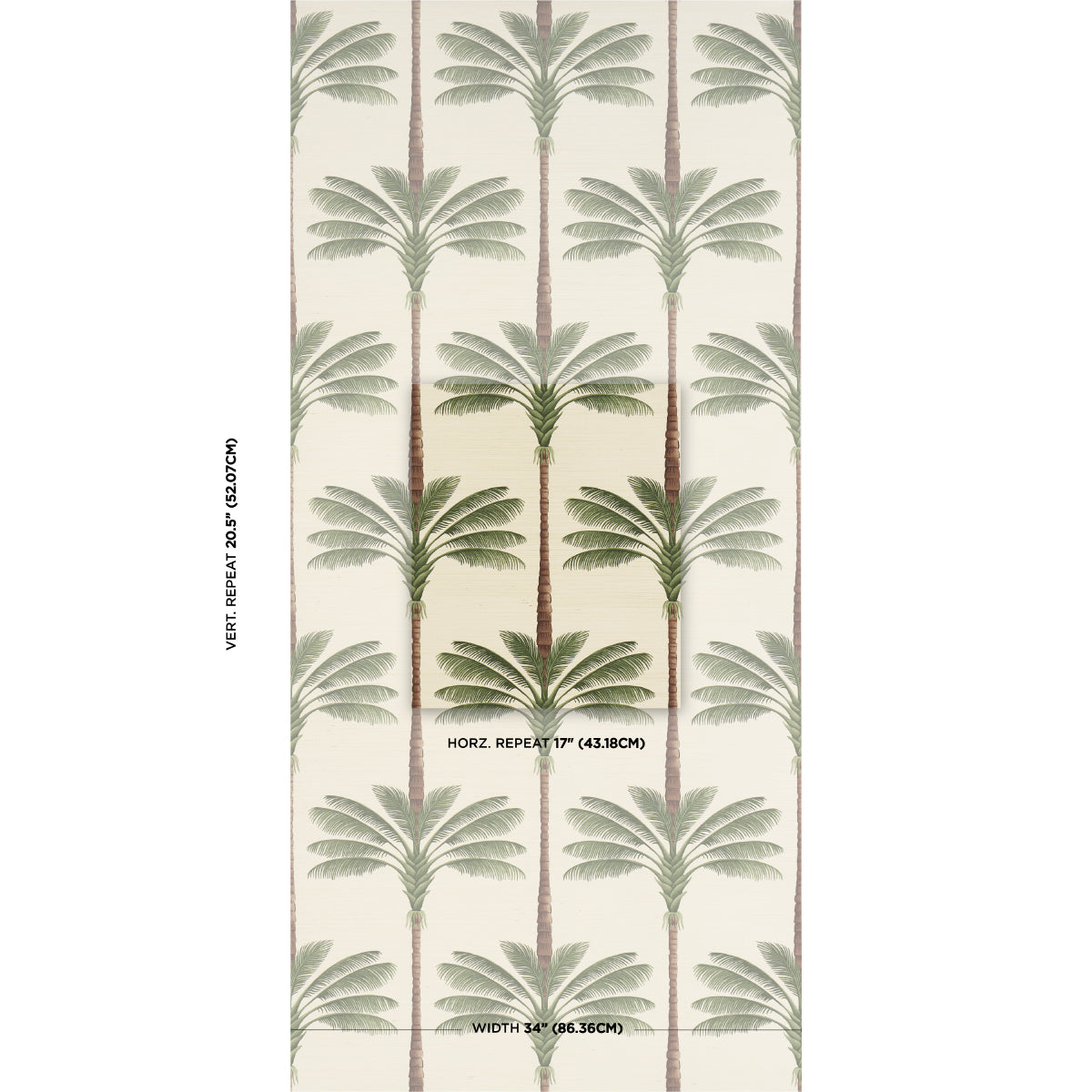 SCHUMACHER WALLCOVERING  JOHANNA ORTIZ A PALM IS A PALM SISAL   DAYLIGHT EVERGREEN   - 5016961