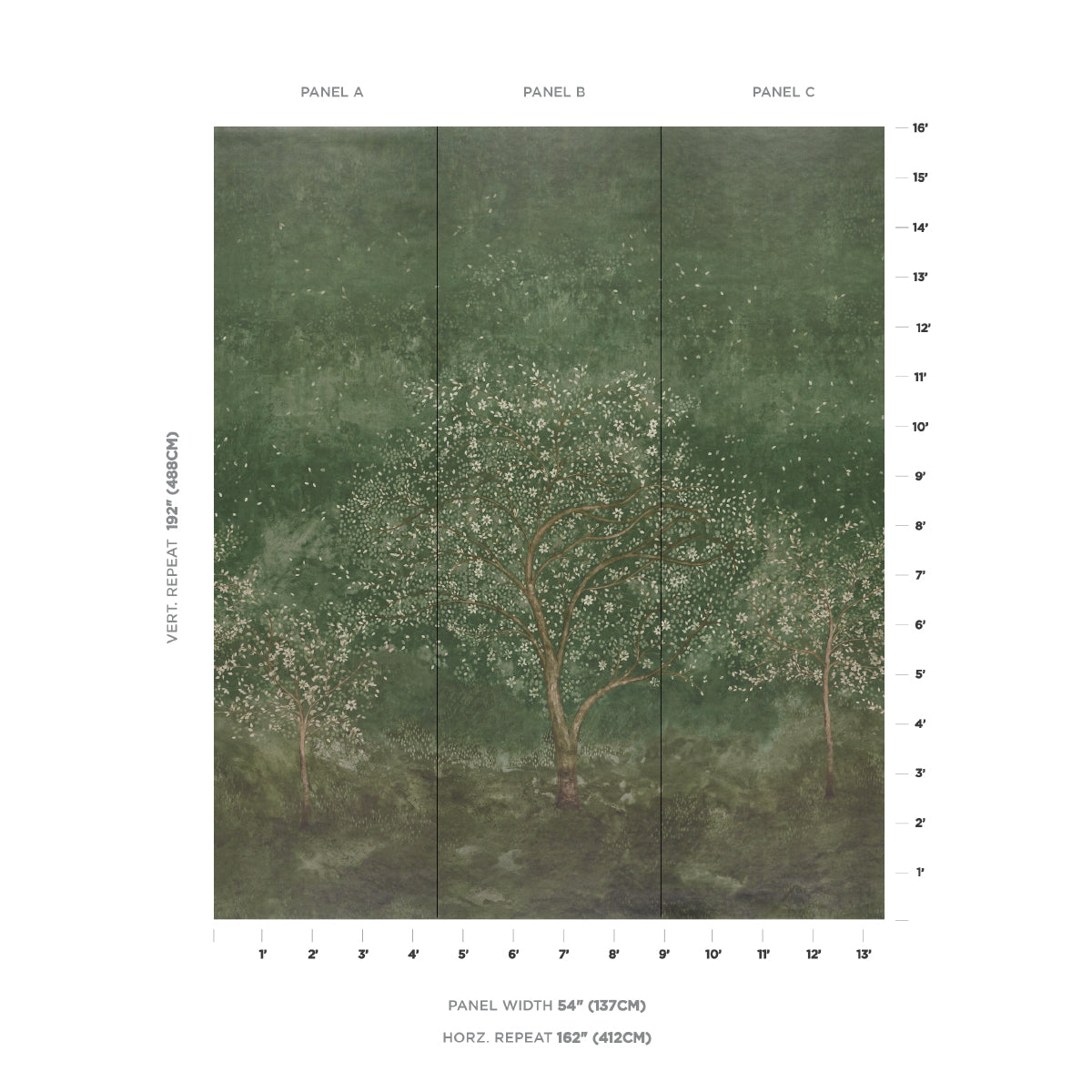 SCHUMACHER  COLETTE COSENTINO PSALM 3 PANEL SET   CYPRESS   - 5017140