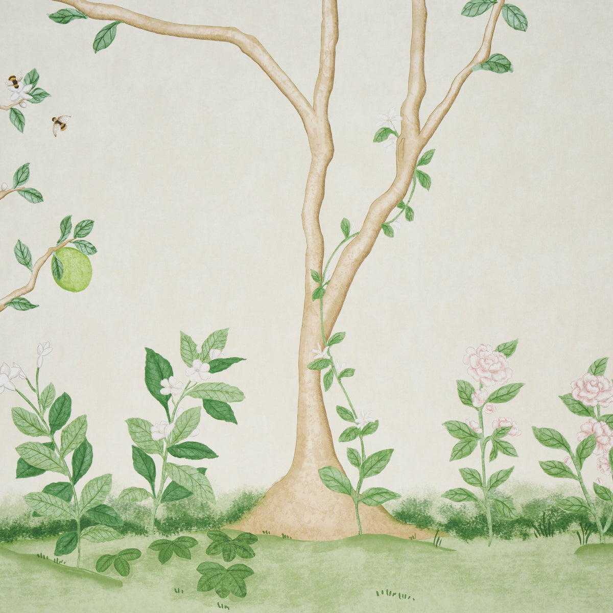 SCHUMACHER  BOTANICAL GARDEN CITRUS BLOSSOM 2 PANEL SET   CREAM   - 5017160