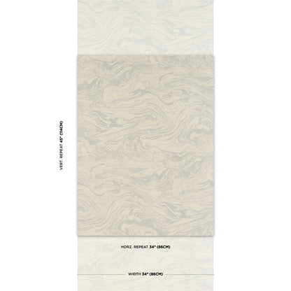 Beige wallpaper sheet with a subtle sisal-textured pattern and soft gray accents; 34" width and 34" horizontal repeat