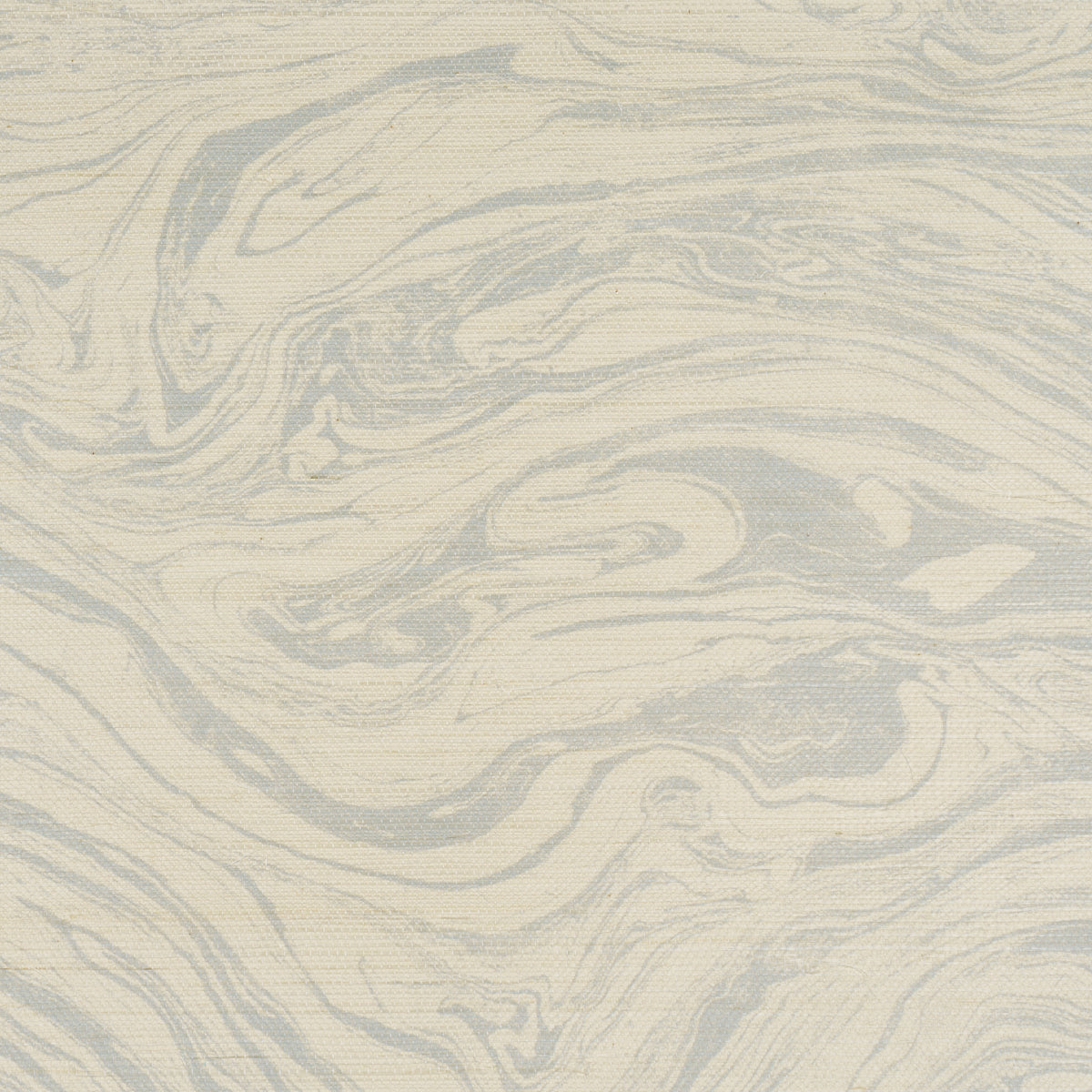 Beige and light gray marbled swirl pattern on a sisal rug.