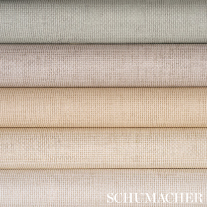 Stack of light pearl vinyl with a paperweave texture.