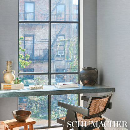 SCHUMACHER  SCHUMACHER UTILITY HORIZON GRASSCLOTH VINYL   AZURE   - 5017276