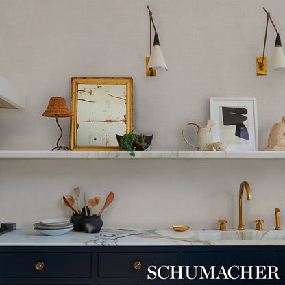 SCHUMACHER  SCHUMACHER UTILITY LINEN GESSO VINYL   OAT   - 5017281