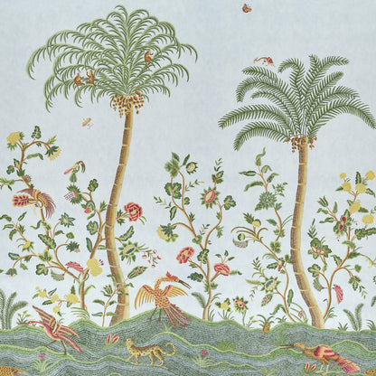 SCHUMACHER  WILLIAMSBURG SPOTSWOOD CREWEL 2 PANEL SET   SKY   - 5017322