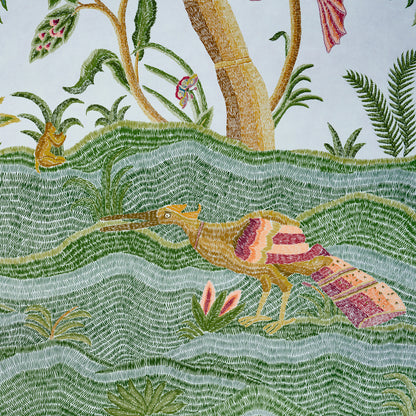 SCHUMACHER  WILLIAMSBURG SPOTSWOOD CREWEL 2 PANEL SET   SKY   - 5017322