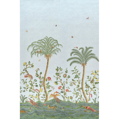 SCHUMACHER  WILLIAMSBURG SPOTSWOOD CREWEL 2 PANEL SET   SKY   - 5017322