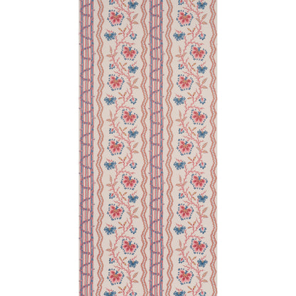 SCHUMACHER  WILLIAMSBURG PARVATI FLORAL STRIPE   VERMILION   - 5017331