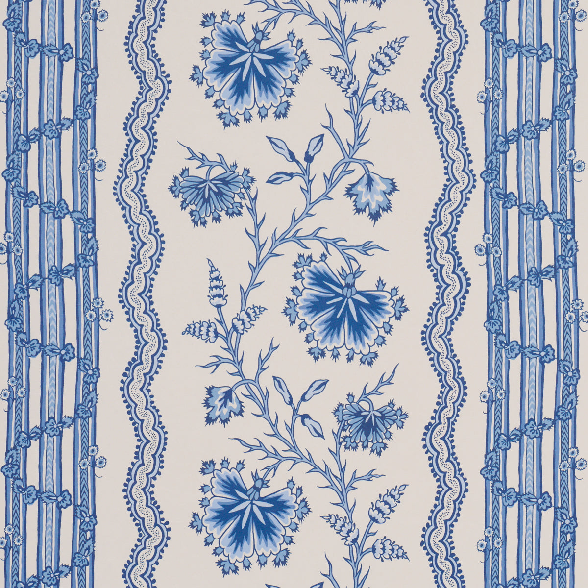 SCHUMACHER  WILLIAMSBURG PARVATI FLORAL STRIPE   DELFT   - 5017332