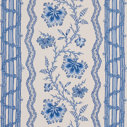 SCHUMACHER  WILLIAMSBURG PARVATI FLORAL STRIPE   DELFT   - 5017332