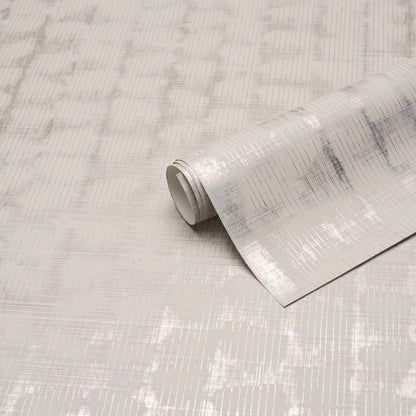 SCHUMACHER  PATTERSON FLYNN RUNE PINSTRIPE WALLCOVERING   Silver   - 5017430
