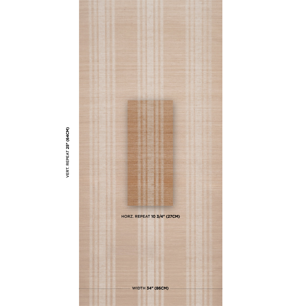 SCHUMACHER  PATTERSON FLYNN CASSIA SILK STRIPE WALLCOVERING   Neutral   - 5017450